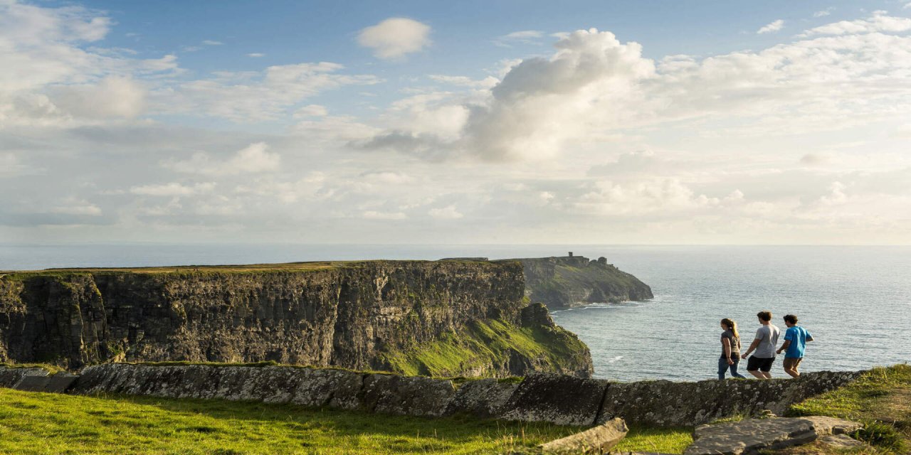 friends on cliffs of moher walkway